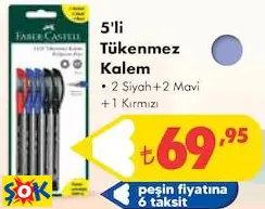 FABER CASTELL 1425 TÜKENMEZ KALEM RENKLİ 5'Lİ